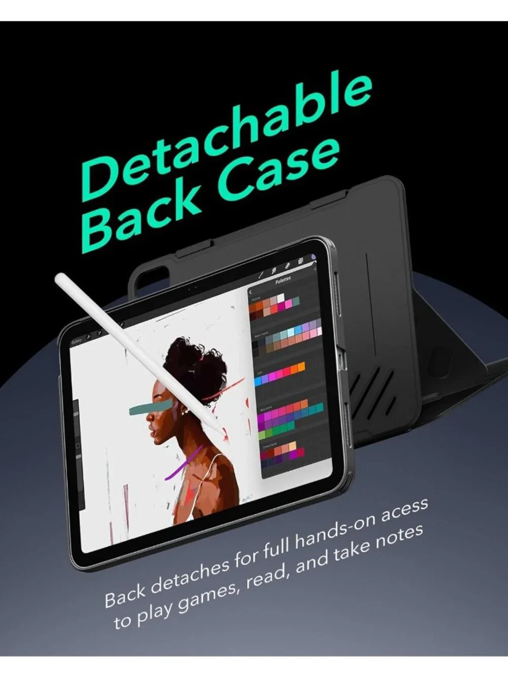 ESR iPad Pro 11 Case (1–4 Gen) Magnetic Cover, Pencil Charge, Multi‑Angle Stand